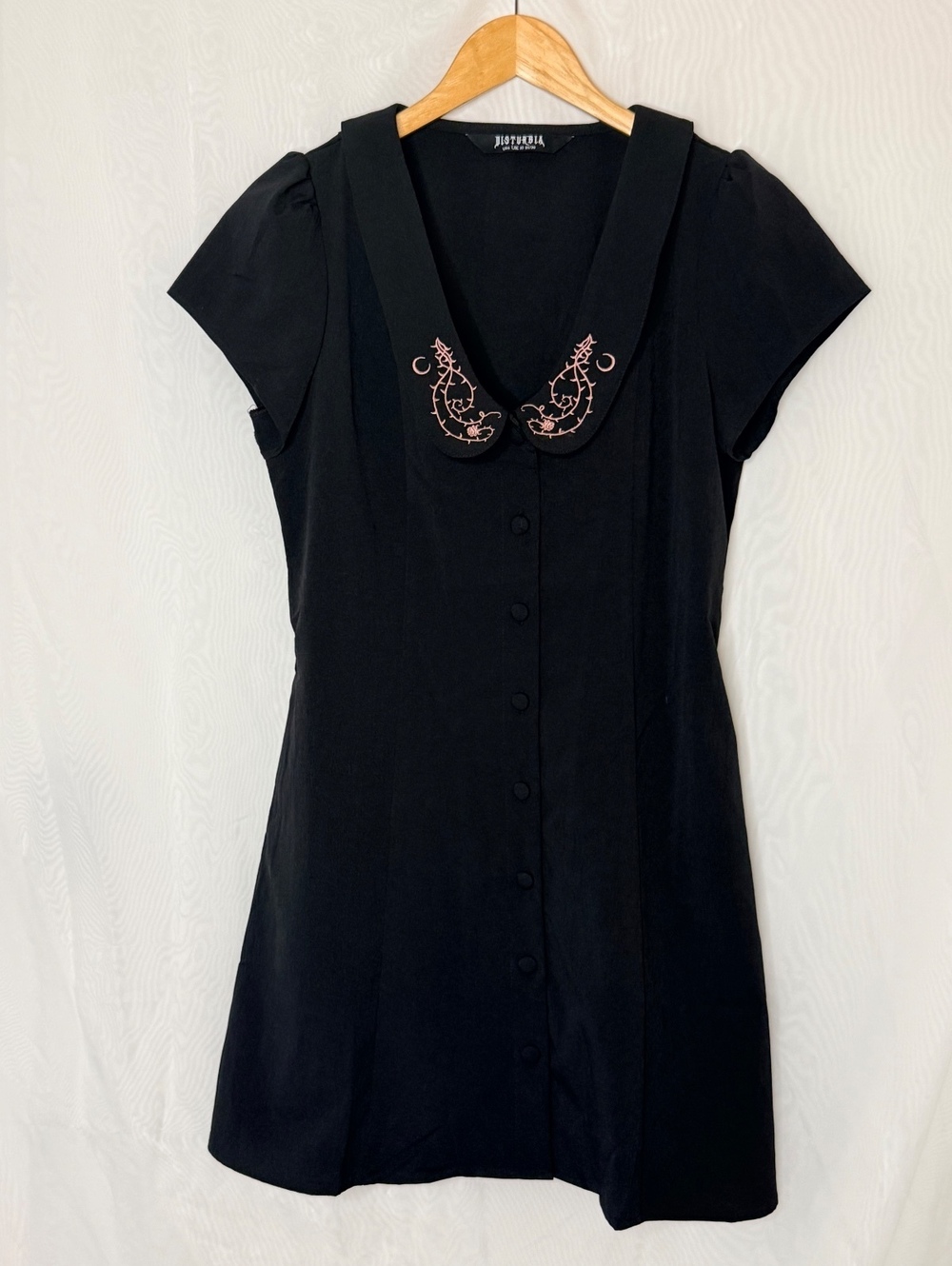 Disturbia Rosethorn Embroidered Collar Mini Dress - Picture 6 of 10
